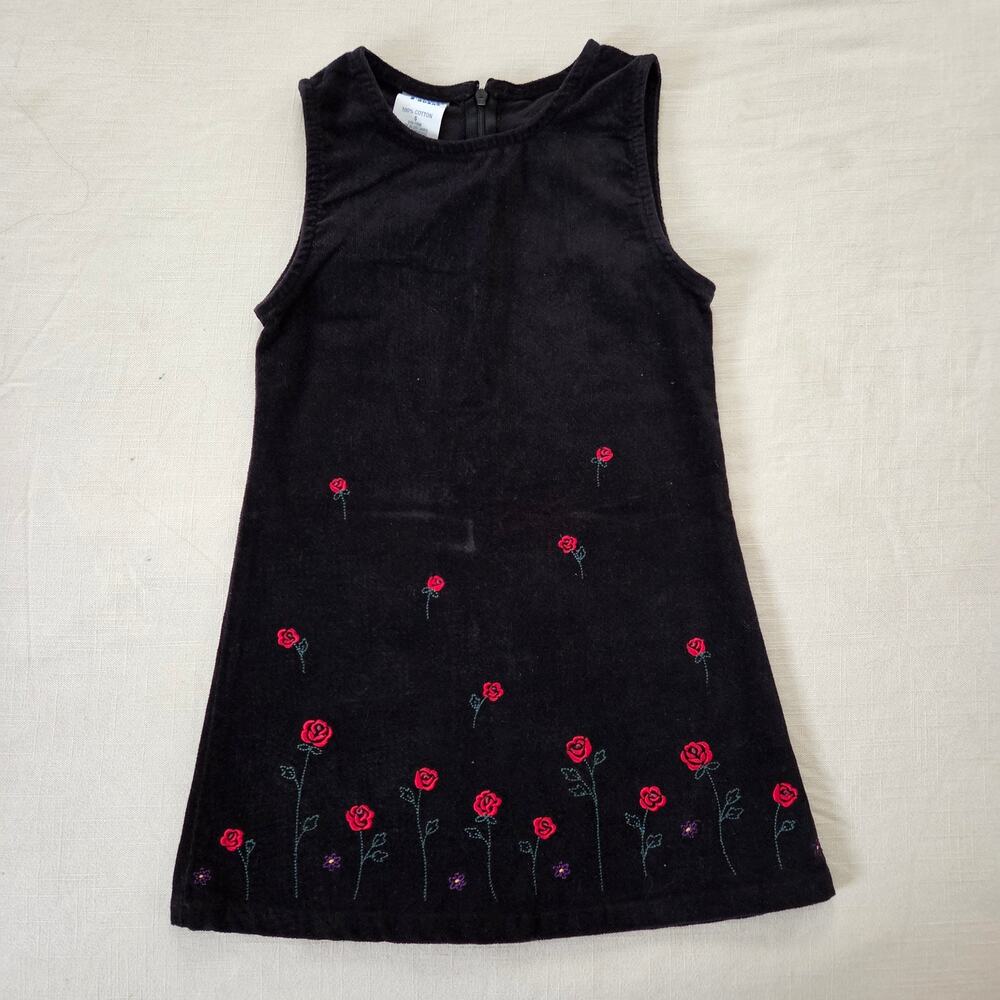 Vintage Oshkosh Velvet Rose Dress 5t - Picture 1 of 6